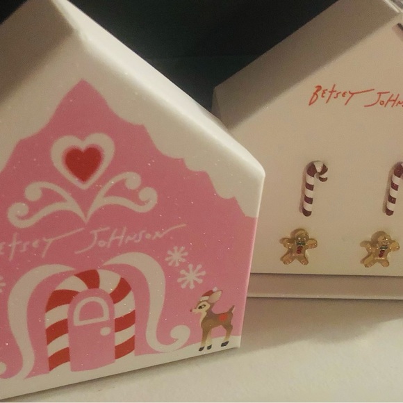 Betsey Johnson Gingerbread Man and Candy Cane Earrings - Picture 5 of 5